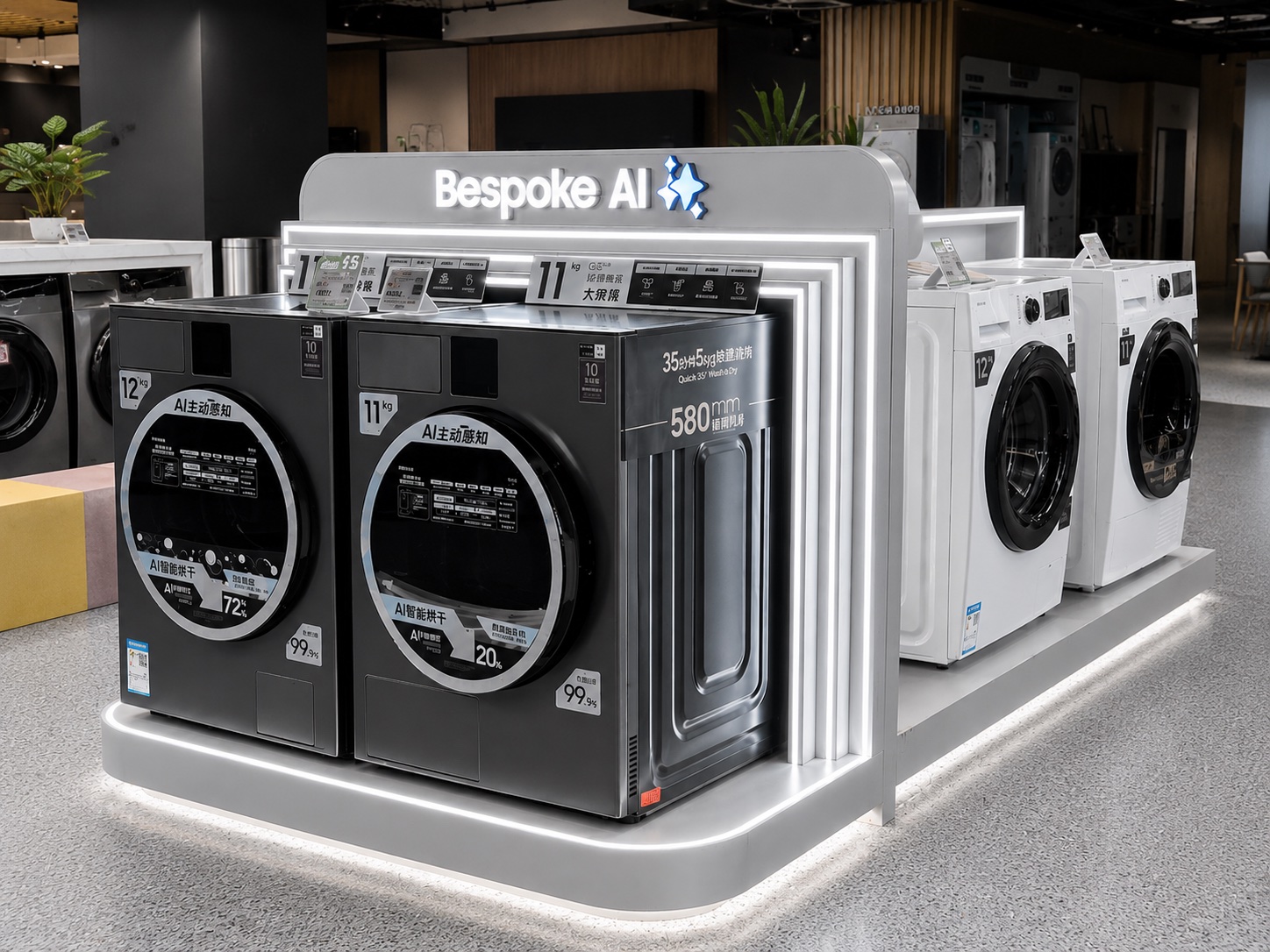 Samsung Bespoke AI washer display fixture